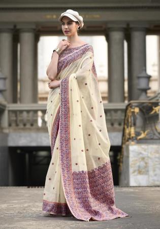 Picture of Fine Chiffon & Silk Tan Saree