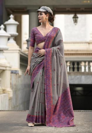 Picture of Fine Chiffon & Silk Rosy Brown Saree