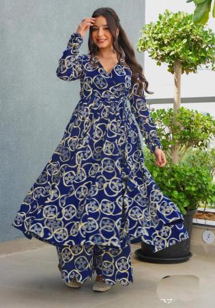 Picture of Comely Rayon Blue Readymade Gown