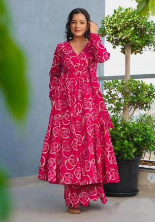 Picture of Pretty Rayon Crimson Readymade Gown