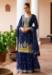 Picture of Chiffon Midnight Blue Straight Cut Salwar Kameez