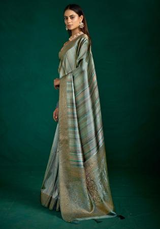 Picture of Appealing Silk Light Slate Grey Saree