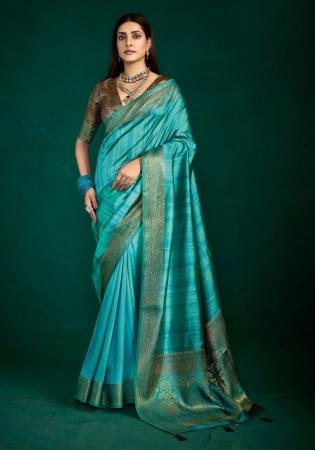 Picture of Marvelous Silk Steel Blue Saree