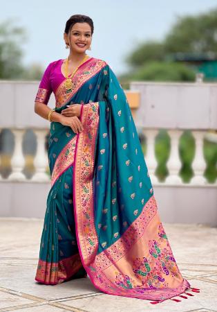 Picture of Admirable Silk Sea Green Saree