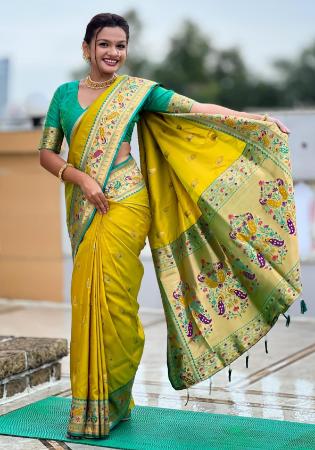 Picture of Radiant Silk Dark Golden Rod Saree