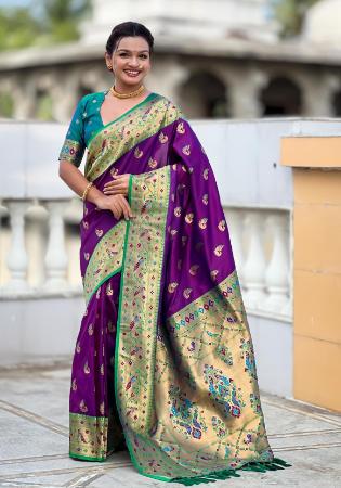 Picture of Exquisite Dark Orchid Saree