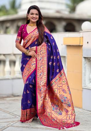 Picture of Marvelous Dark Slate Blue Saree