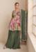 Picture of Chiffon Dark Olive Green Straight Cut Salwar Kameez