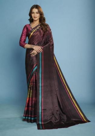 Picture of Alluring Crepe & Silk Purple Saree