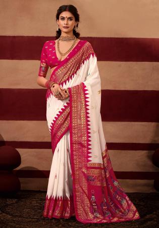 Picture of Marvelous Silk Crimson Saree