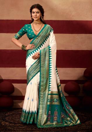 Picture of Fine Silk Teal Saree