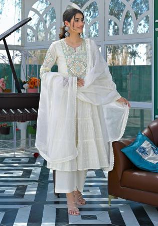 Picture of Graceful Chiffon White Readymade Salwar Kameez