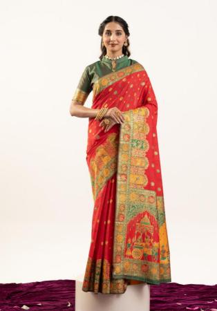 Picture of Amazing Silk Crimson Saree