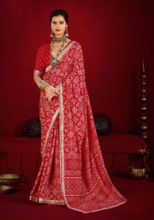 Picture of Well Formed Silk Crimson Saree