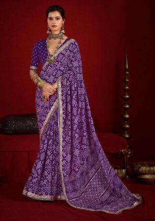 Picture of Excellent Silk Indigo Saree
