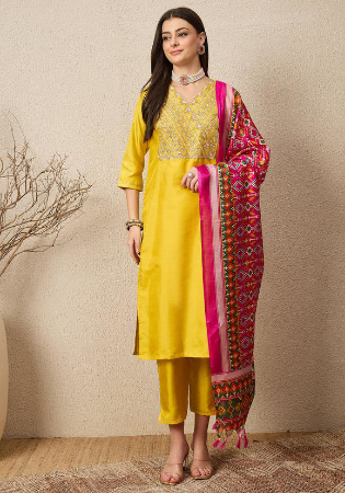 Picture of Graceful Silk Golden Rod Readymade Salwar Kameez