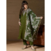 Picture of Silk Dark Olive Green Readymade Salwar Kameez