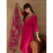 Picture of Comely Silk Fire Brick Readymade Salwar Kameez