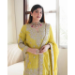 Picture of Chiffon & Silk Khaki Readymade Salwar Kameez
