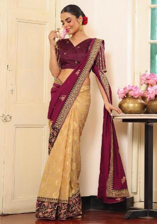Picture of Bewitching Silk Dark Salmon Saree