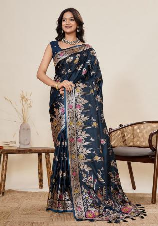 Picture of Taking Satin & Silk Dark Slate Grey Saree