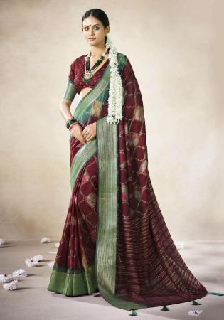Picture of Sublime Chiffon Maroon Saree