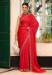 Picture of Well Formed Chiffon & Satin & Silk Crimson Saree