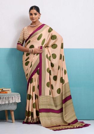 Picture of Charming Satin & Silk Tan Saree