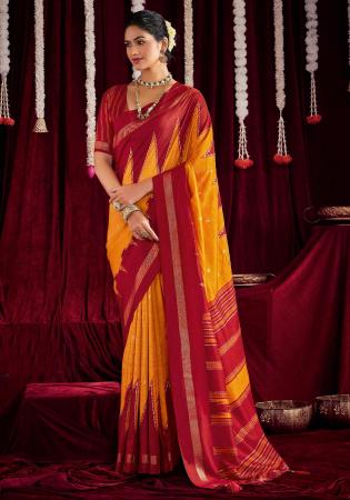 Picture of Elegant Silk Crimson Saree
