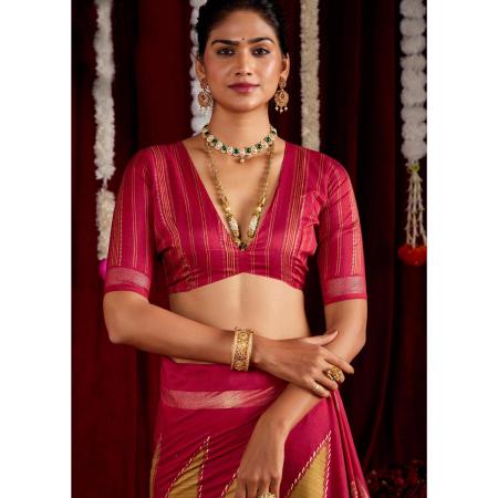 Picture of Pleasing Silk Dark Red Saree