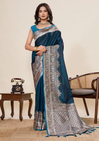 Picture of Radiant Satin & Silk Light Sea Green Saree