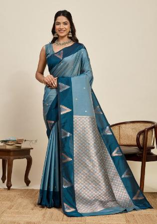Picture of Charming Silk Light Slate Grey Saree