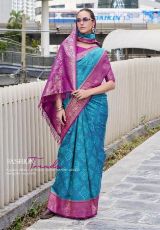 Picture of Graceful Silk Dark Cyan Saree