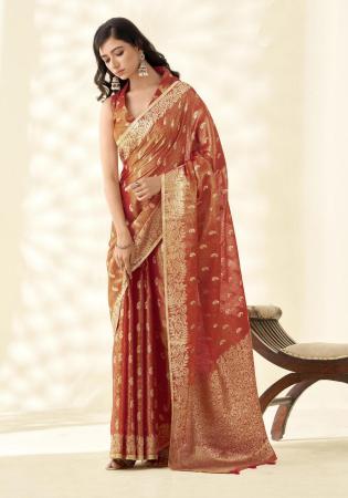 Picture of Alluring Linen Brown Saree