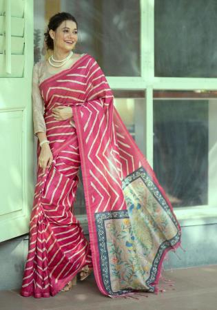 Picture of Fascinating Silk Pale Violet Red Saree