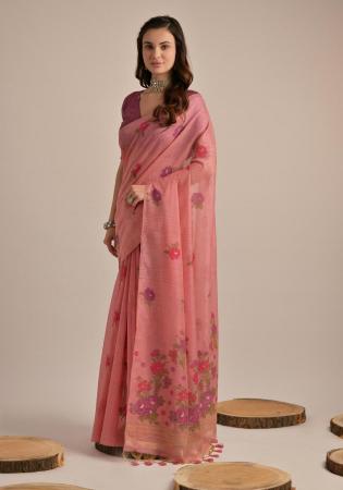 Picture of Elegant Cotton Indian Red Saree