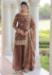 Picture of Silk Dark Olive Green Readymade Salwar Kameez