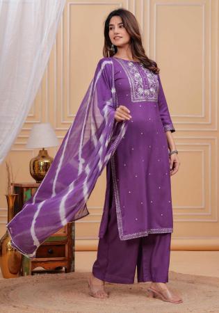 Picture of Resplendent Rayon Purple Readymade Salwar Kameez