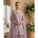 Picture of Crepe & Net & Silk Plum Straight Cut Salwar Kameez