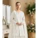 Picture of Crepe & Net & Silk Off White Straight Cut Salwar Kameez