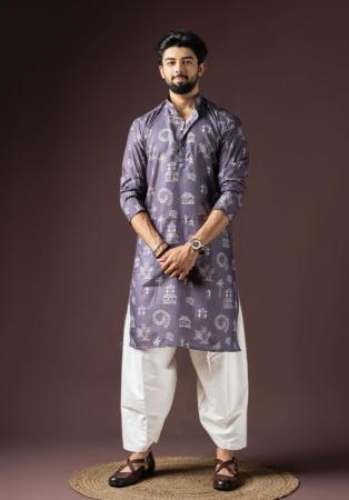 Picture of Alluring Cotton Purple Kurtas
