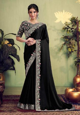 Picture of Pretty Silk Black Saree