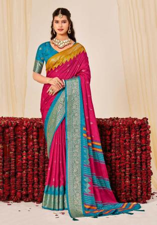 Picture of Pretty Silk Crimson Saree