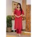 Picture of Superb Silk Crimson Readymade Salwar Kameez