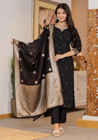 Picture of Radiant Silk Black Readymade Salwar Kameez