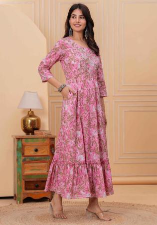 Picture of Rayon & Silk Pale Violet Red Readymade Gown