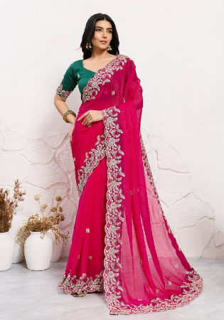 Picture of Exquisite Silk Pink Saree