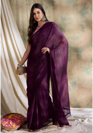 Picture of Elegant Chiffon Maroon Saree
