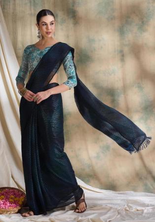 Picture of Alluring Chiffon Dark Slate Grey Saree