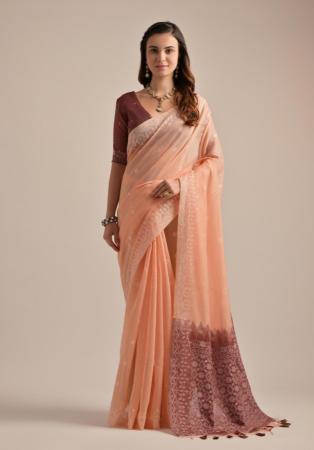 Picture of Pretty Cotton Peru Saree